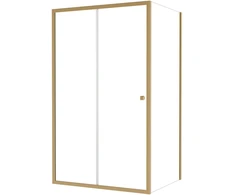 Stačiakampė dušo kabina Besco Duo Slide, Brushed Gold, 110 x 80 x 195 cm