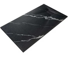 Stačiakampis dušo padėklas Besco Vexo Marble Juodas, 180 x 90 cm