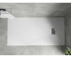 Stačiakampis dušo padėklas Mexen Hugo SMC, 170 x 90 cm, Baltas+Inox