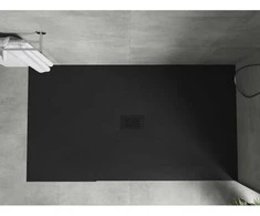 Stačiakampis dušo padėklas Mexen Hugo SMC, 180 x 100 cm, Juodas+Juodas
