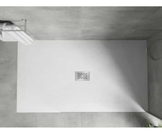 Stačiakampis dušo padėklas Mexen Hugo SMC, 160 x 100 cm, Baltas+Inox