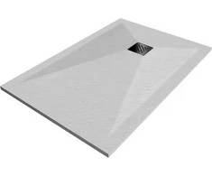Stačiakampis dušo padėklas Mexen Stone+ su sifonu, Baltas, 100x80 cm