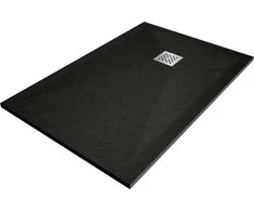 Stačiakampis dušo padėklas Mexen Stone+ su sifonu, Anthracite, 120x80 cm