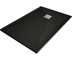 Stačiakampis dušo padėklas Mexen Stone+ su sifonu, Anthracite, 130x70 cm