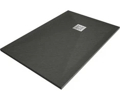 Stačiakampis dušo padėklas Mexen Stone+ su sifonu, Anthracite, 80x70 cm