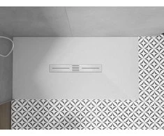 Stačiakampis dušo padėklas Mexen Toro SMC, 160 x 70 cm, Baltas+Inox