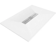 Stačiakampis dušo padėklas Mexen Toro SMC, 140 x 80 cm, Baltas+Inox