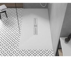 Stačiakampis dušo padėklas Mexen Toro SMC, 150 x 70 cm, Baltas+Inox