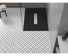 Stačiakampis dušo padėklas Mexen Toro SMC, 120 x 80 cm, Juodas+Inox