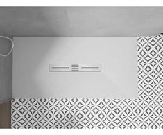 Stačiakampis dušo padėklas Mexen Toro SMC, 160 x 90 cm, Baltas+Inox