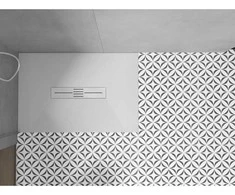 Stačiakampis dušo padėklas Mexen Toro SMC, 140 x 70 cm, Baltas+Inox