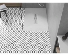 Stačiakampis dušo padėklas Mexen Toro SMC, 120 x 70 cm, Baltas+Inox