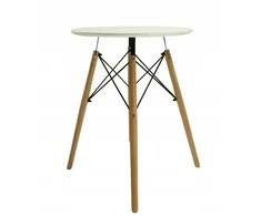 Stalas Carol, ø60x75 cm, baltas