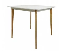Stalas Emily, 80x80x75 cm, baltas rėmas