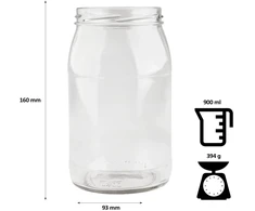 Stiklinis indas, 900 ml