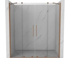 Stumdomos dušo durys Mexen Velar DUO, Brushed copper, 180 cm