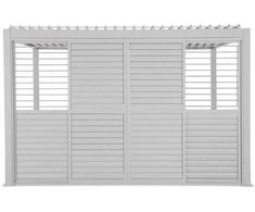 Stumdomos žaliuzinės durys pavėsinei Pergola PREMIUM 4m, Baltas