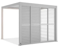 Stumdomos žaliuzinės durys pavėsinei Pergola PREMIUM 4m, Baltas