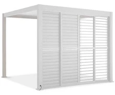 Stumdomos žaliuzinės durys pavėsinei Pergola PREMIUM 3m, Baltas