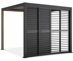 Stumdomos žaliuzinės durys pavėsinei Pergola PREMIUM 3m, Anthracite