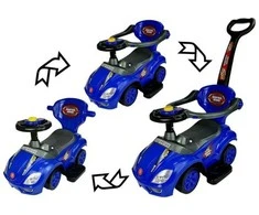 Stumiamas automobilis Mega Car 3in1, mėlynas