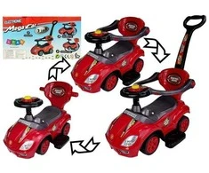 Stumiamas automobilis Mega Car 3in1, raudonas