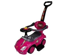 Stumiamas automobilis Mega Car 3in1, rožinis