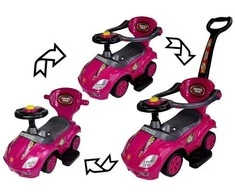 Stumiamas automobilis Mega Car 3in1, rožinis