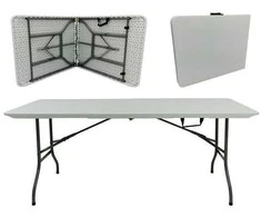 Sulankstomas lauko stalas Party, 180x70x74 cm, baltas