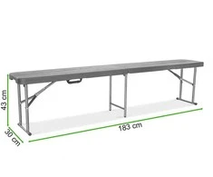 Sulankstomas lauko suolas CATERING, 180 cm, Graphite Wood