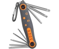 Sulankstomas šešiakampių raktų rinkinys TORX 9 - 40 mm Bradas, 8 vnt., short