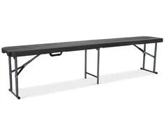 Sulankstomų lauko baldų komplektas CATERING: 180 cm stalas ir 2 suolai, Graphite Wood