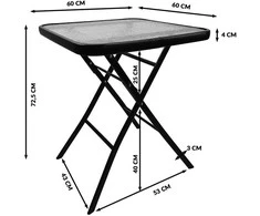 Sulankstomų lauko baldų komplektas Tasso 6060 L, 2+1, juodas
