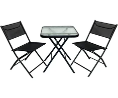 Sulankstomų lauko baldų komplektas Tasso 6060 L, 2+1, juodas