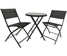 Sulankstomų lauko baldų komplektas Tasso 60 L, 2+1, juodas