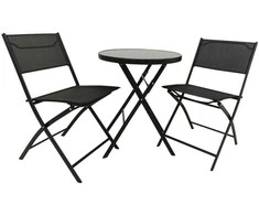 Sulankstomų lauko baldų komplektas Tasso 60 L, 2+1, juodas