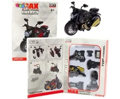 Surenkamas motociklo modelis DIY 1:14, juodas/auksinis