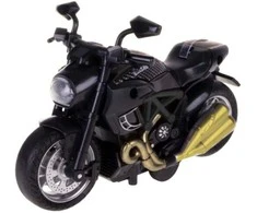 Surenkamas motociklo modelis DIY 1:14, juodas/auksinis