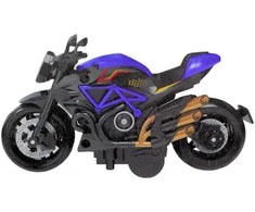 Surenkamas motociklo modelis DIY 1:14, juodas/mėlynas