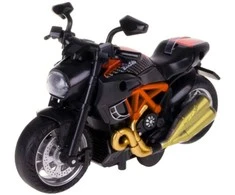 Surenkamas motociklo modelis DIY 1:14, juodas/oranžinis