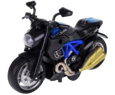 Surenkamas motociklo modelis DIY 1:14, mėlynas