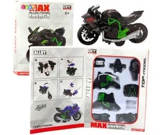 Surenkamas motociklo modelis DIY 1:14, žalias/juodas