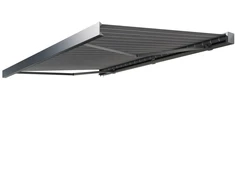Terasos markizė PRIME AUTOMATIC su LED ir jutikliu, 500x300 cm, Pilkas/Baltas