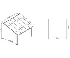 Terasos stoginė ATLANTA 3x3,1 m, Baltas