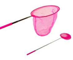 Tinklelis drugeliams gaudyti su teleskopine rankena, 85 cm, rožinis