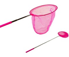 Tinklelis drugeliams gaudyti su teleskopine rankena, 85 cm, rožinis