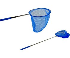 Tinklelis drugeliams gaudyti su teleskopine rankena, 85 cm, mėlynas