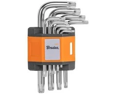 TORX raktų rinkinys 10–50 Bradas, 9 vnt., short