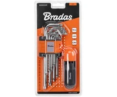 TORX raktų rinkinys 10–50 su T formos rankena Bradas, 9 vnt., long