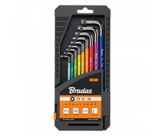 TORX raktų rinkinys Bradas TX 10-50 mm, multicolour / long, 9 vnt.